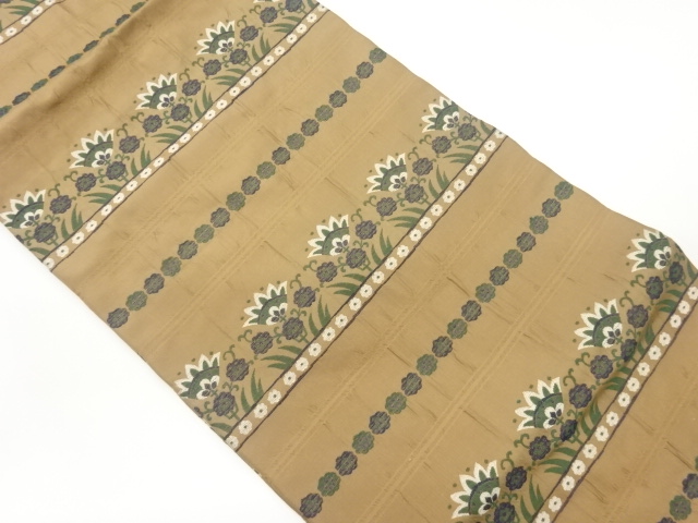 JAPANESE NAGOYA OBI / WOVEN FLORAL PLANTS